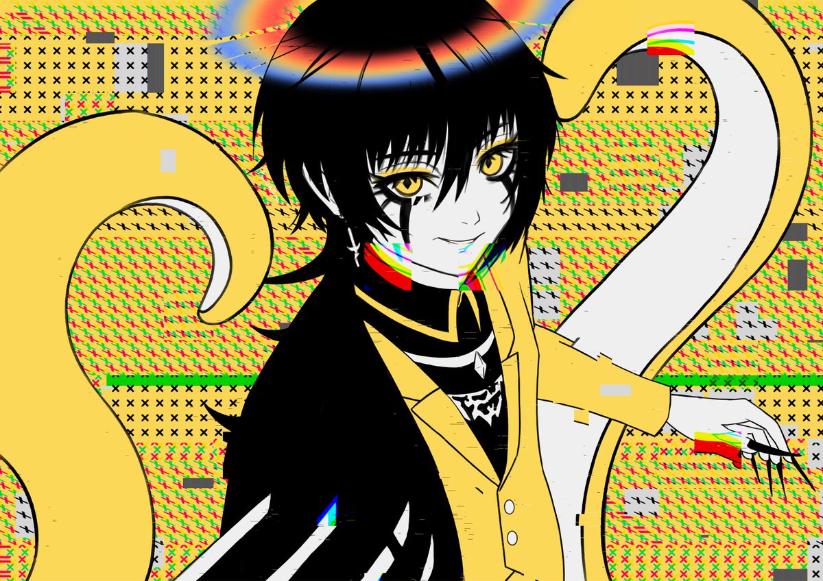 Ewwaline's tweet photo. Second attack 🏃 

Hastur or the King in Yellow! OC belongs to @Malkira ~

TW: eyestrain

🌻 🌼 🌻 🌼

#artfight #artfight2026 #teamcomedy https://t.co/VkAr3cHv2l