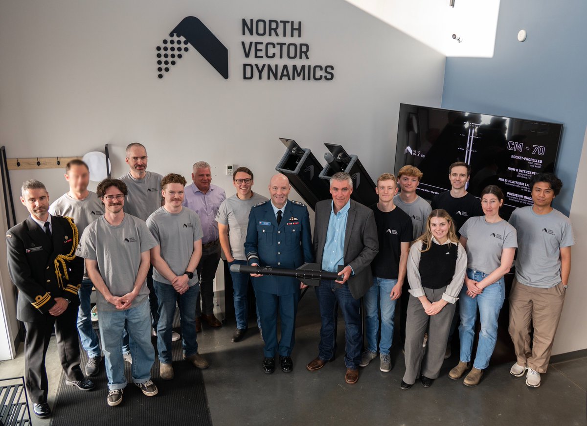 NV_Dynamics's tweet photo. We were pleased to welcome Lieutenant-General @DarcyMolstad, Commander of Canadian Joint Forces Command, to the NVD office!

It was a great opportunity to share our vision for advancing Canadian sovereign missile capabilities, discussing procurement innovation, and showcasing the work our team is building right here in Canada.

Thank you for your interest in our mission, and for taking the time to visit us, Commander Molstad!
