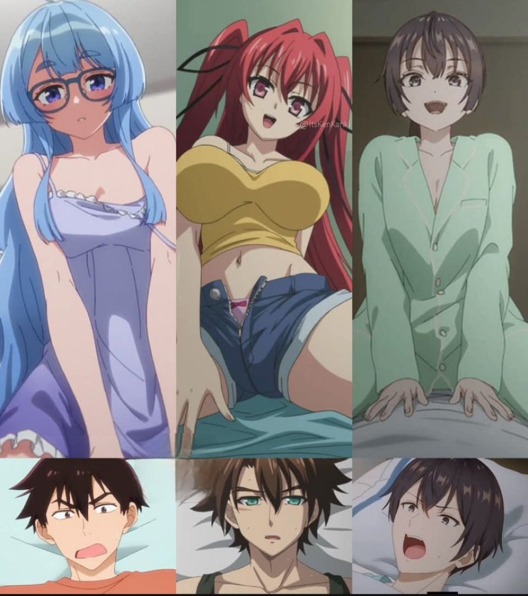 ItsKenKanki's tweet photo. Anime girls vs the male reaction 😭 https://t.co/UaIoKyiYIp