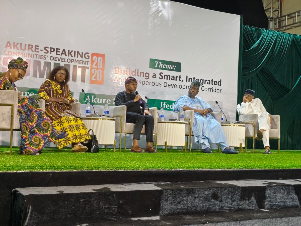 NewsBulletinNG's tweet photo. Ongoing: Panel discussion at the Akure-Speaking Communities Development Summit 2026.

The summit, themed "Building a Smart, Integrated and Prosperous Development Corridor," is holding from today, Wednesday, July 8, to Friday, July 10, 2026, at the Dome International Event Centre https://t.co/BDR0p07m8I