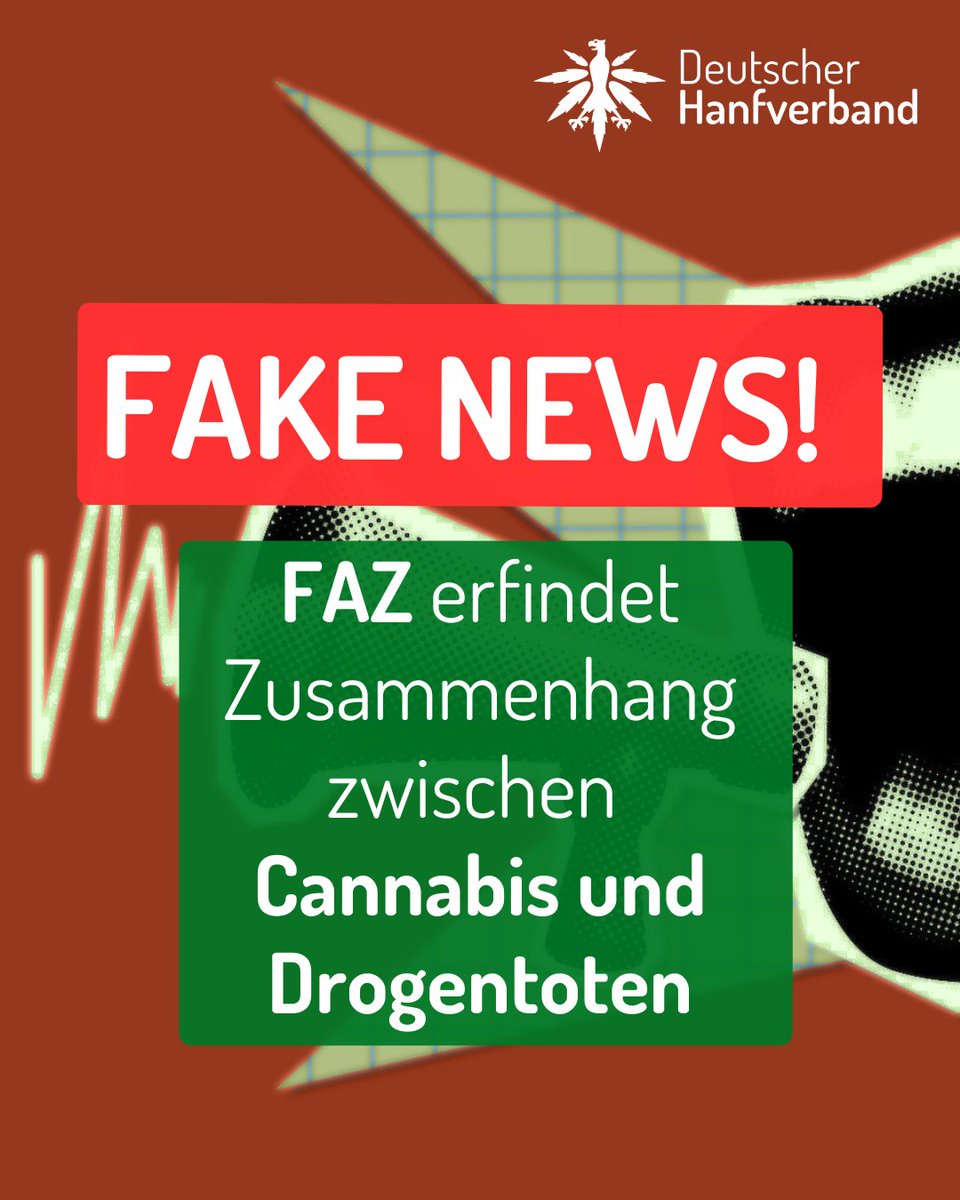 hanfverband's tweet photo. Die FAZ konstruiert einen absurden Zusammenhang zwischen der Cannabis-Legalisierung und der gestiegenen Zahl an Drogentoten. Fakt ist: Cannabis ist nicht tödlich und keine Einstiegsdroge. Das ist reine Panikmache und Fake News! https://t.co/KxXvA7h7Uc (leider mit Paywall) https://t.co/JQIvUb8XKW