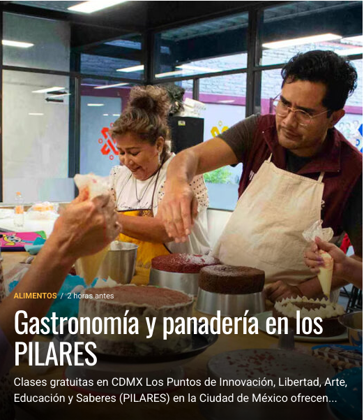 gastromakers's tweet photo. Gastronomía y panadería en los PILARES.
Link: https://t.co/HtKnFZ9YZj
Los Puntos de Innovación, Libertad, Arte, Educación y Saberes (PILARES) en la CDMX ofrecen clases gratuitas de gastronomía y panadería. 
@CdmxPilares #gastronomía #Clases #Educación #cocineros #Panaderos https://t.co/dMAkt81NAo