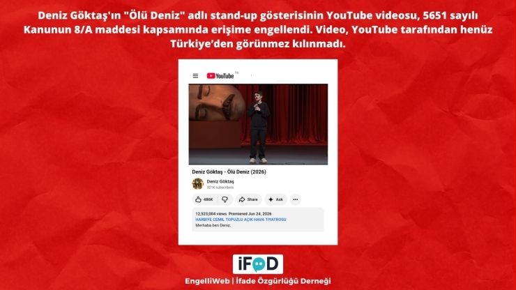 Deniz Göktaş'ın Stand-Up Gösterisine Erişim Engeli Getirildi