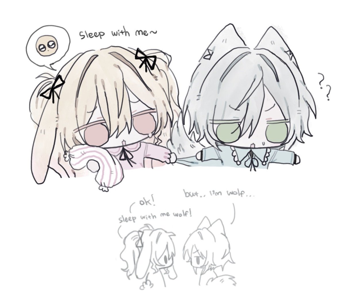 nunoomei's tweet photo. #しほさき another commission from my friend!! bunny saki and wolf shiho ... 🥺 https://t.co/iosW8ZMzzv