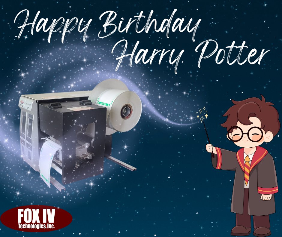 FOXIVTech's tweet photo. ⚡ Magic is great for Hogwarts—but in manufacturing, automation gets the job done. FOX IV Technologies helps streamline label application with reliable, efficient solutions. No wand required. 🪄 #happybirthdayharry #automation #fulfillment https://t.co/p0BkBuIt63