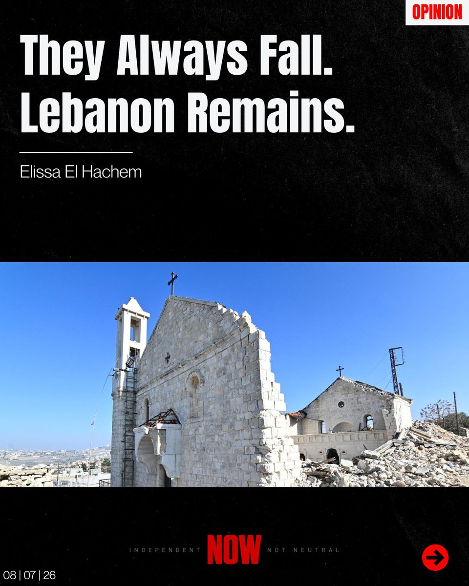 NOW_Lebanon__'s tweet photo. "They Always Fall. Lebanon Remains" by Elissa El Hachem
@elissa_hachem 

Read The Full Article On Our Website: 
https://t.co/rtx2JAkJqf

Linktree in Bio. https://t.co/tRBIaZMRj4