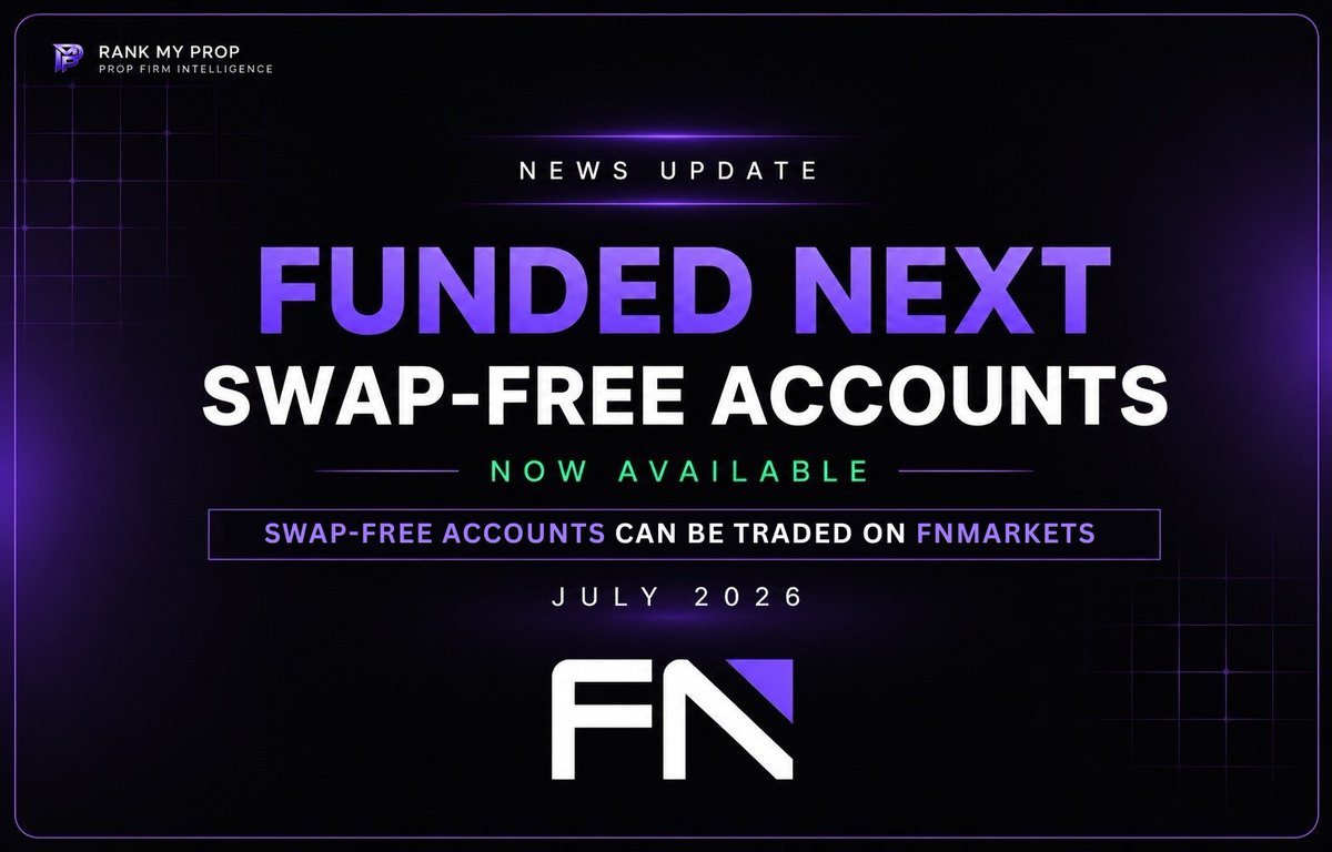 rankmyprop's tweet photo. 🚨 FNmarkets Introduces Swap-Free Trading Accounts
FNmarkets has announced the launch of  Swap-Free Accounts, allowing eligible traders to hold positions overnight  without paying swap (overnight) fees.
📌 Key Highlights:
✅ Unlimited swap-free trading
✅ No overnight charges
✅ Access to 100+ trading instruments
✅ No time limit
✅ Limited to 500 accounts
⚠️ Available only in selected countries (T&Cs apply)
Swap-free accounts can be a valuable option for traders who prefer holding positions for longer periods without worrying about rollover costs.
Would you use a swap-free account, or do overnight fees not affect your trading style?

💬 Join our Discord to discuss the latest prop firm updates, trading news, and market insights with fellow traders.
🔗 https://t.co/NRzsUhWfFv

#Forex #Trading #PropFirm #FNMarkets #SwapFree #FundedTrader #TradingNews