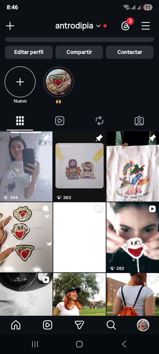 prousiss's tweet photo. Así se ve mi instagram cuando intenté subir mis fotos. Las blanqueaba y así las dejaba en el perfil, el 3/3 intentos fue el único que dejo subir y en la galerias la fotos en negro. Hackers o IA, persuntamente.  Repiten como idiotas. https://t.co/429ChIrkXU