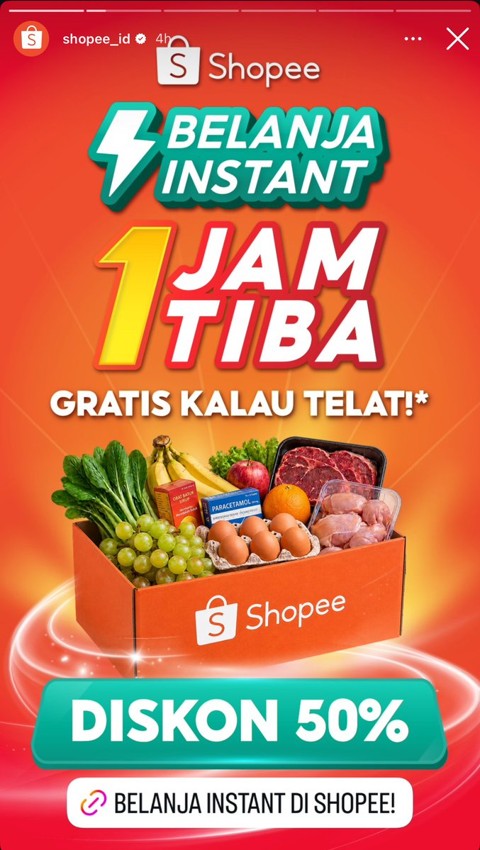 Mutia25413's tweet photo. Hmm dr pada bete, mending buka Shopee Belanja Instant 1 Jam Tiba, dikirimnya cepet bgt. Gak perlu khawatir lagi krn pas datang masih segar banget buahnya! Ada Diskon 50% &amp; garansi Gratis Voucher Kalau Telat. #ShopeeBelanjaInstant1Jam https://t.co/9MeNZimYHH