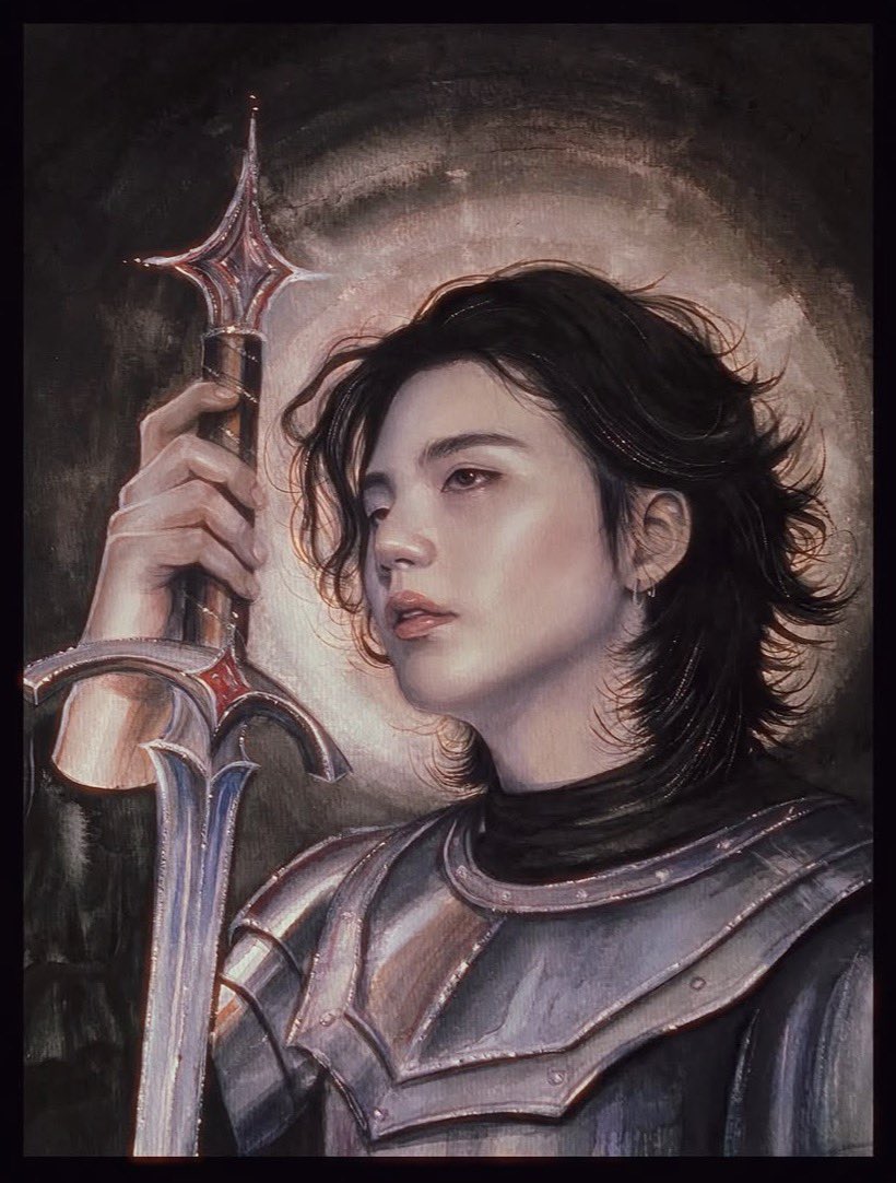 vasikovka's tweet photo. Knight Yoongi 🗡️
Watercolour, A3 https://t.co/DlORequbWU