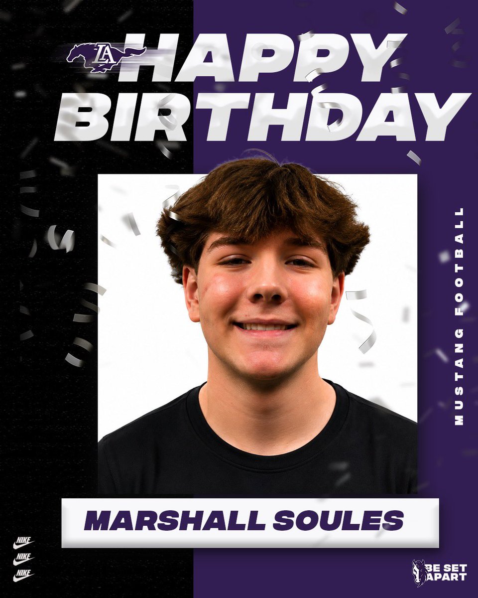 LAmustangFB's tweet photo. Happy Birthday to Marshall Soules! 🔥💜🔥 #BeSetApart https://t.co/aSGcikZpFn