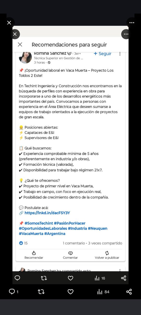 cantilo4239's tweet photo. @LucioCastro_ Las ofertas laborales en Vaca Muerta son diagramas de trabajo de 21x7 días de franco, o de 11x3.
Deberían ser , por lo menos de 14x7. 
Para mejorar la calidad de vida y generar más empleos. https://t.co/IbhLLjlyG5