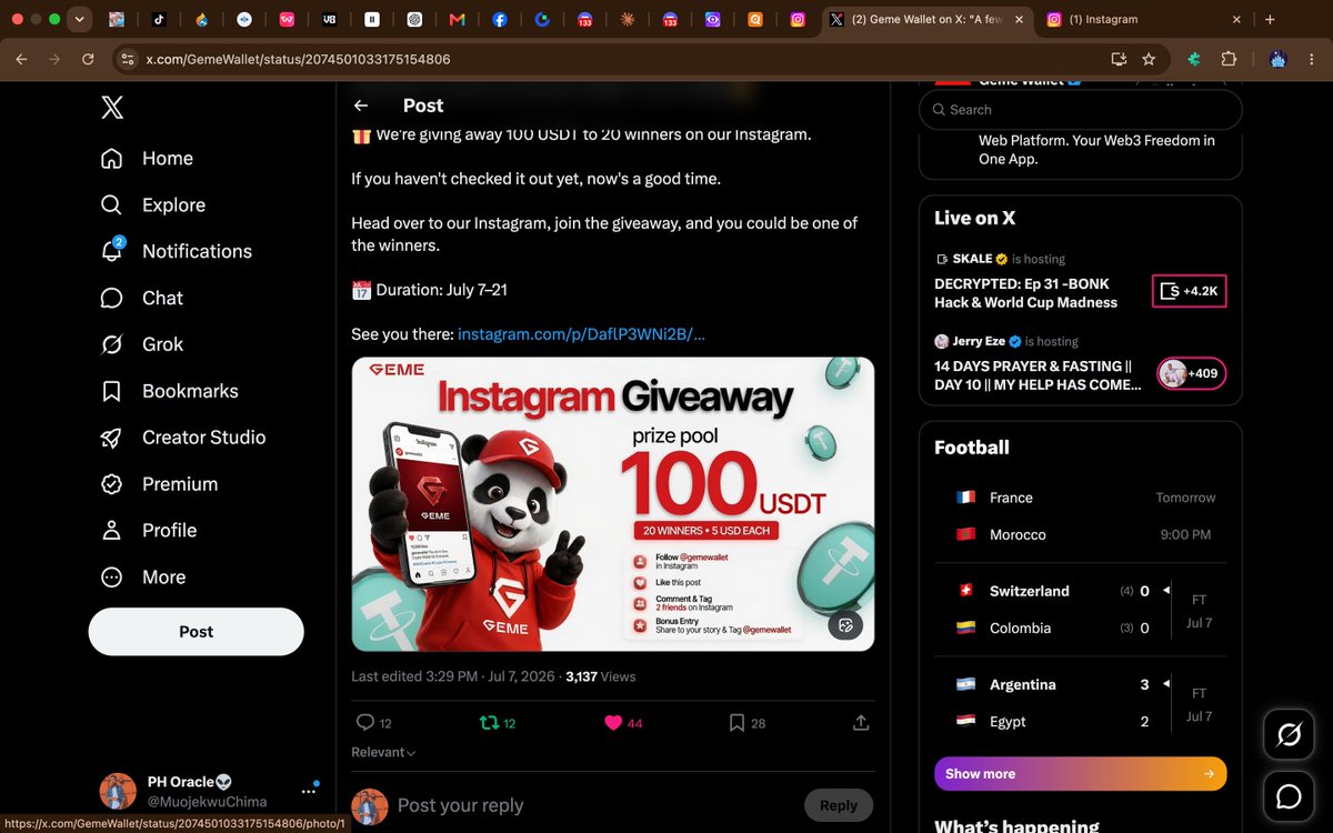 MuojekwuChima's tweet photo. @GemeWallet done https://t.co/poACoeFFDI