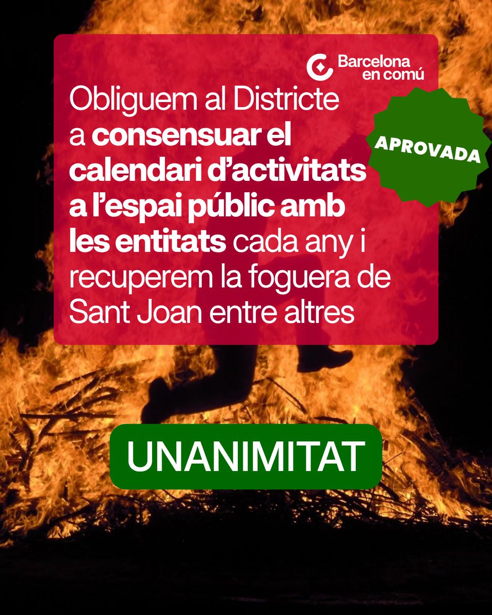 SantsEnComu's tweet photo. 3/4

🎉 També hem aprovat una proposta perquè el Districte consensuï cada any un calendari d’activitats amb les entitats, millori la coordinació municipal i prioritzi els usos comunitaris de l’espai públic.

Facilitar la cultura popular també és cuidar els nostres barris. https://t.co/Xr0pw8X3Fy