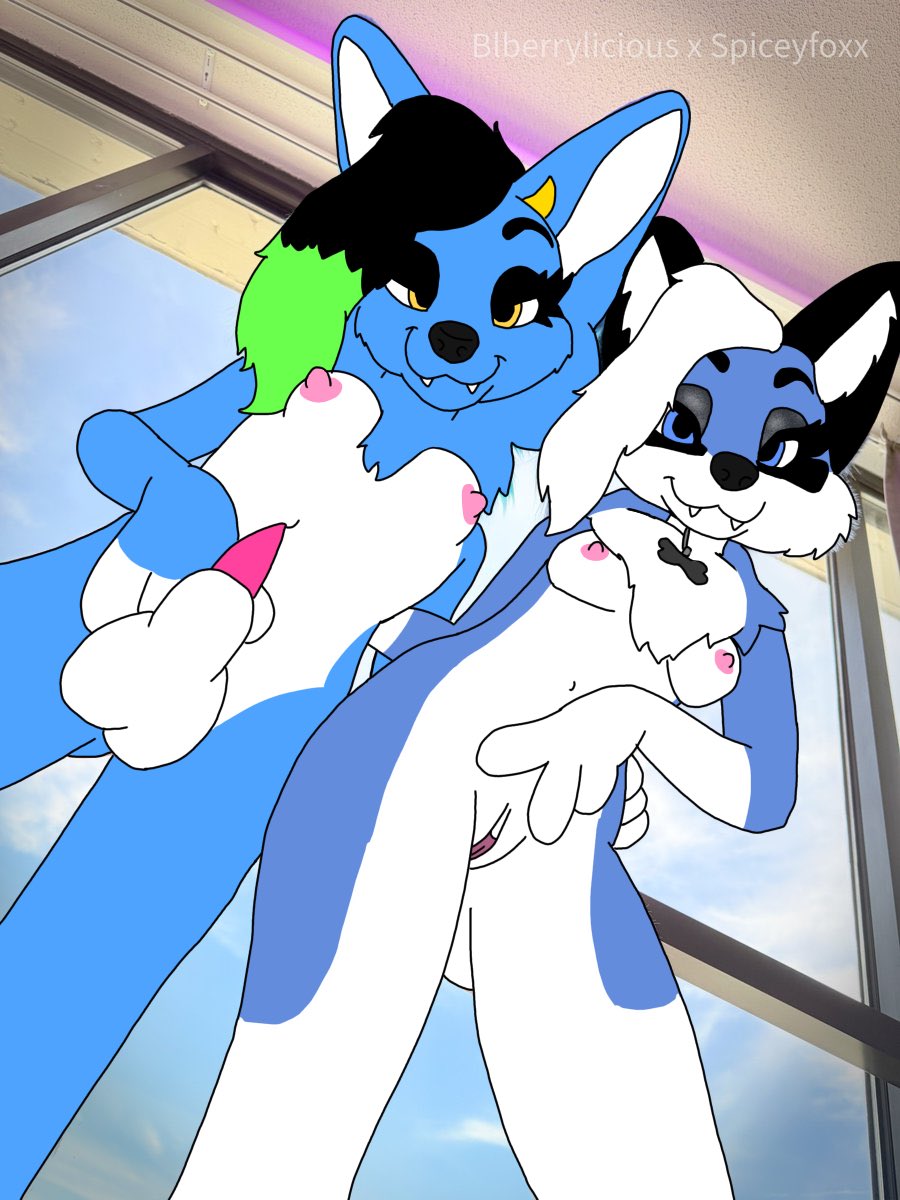 frosterad's tweet photo. i didn’t get to post this

But i made an art version of @blberrylicious and @SpiceyFoxx_,hope ya love it!!! https://t.co/n31QKIG1Tg