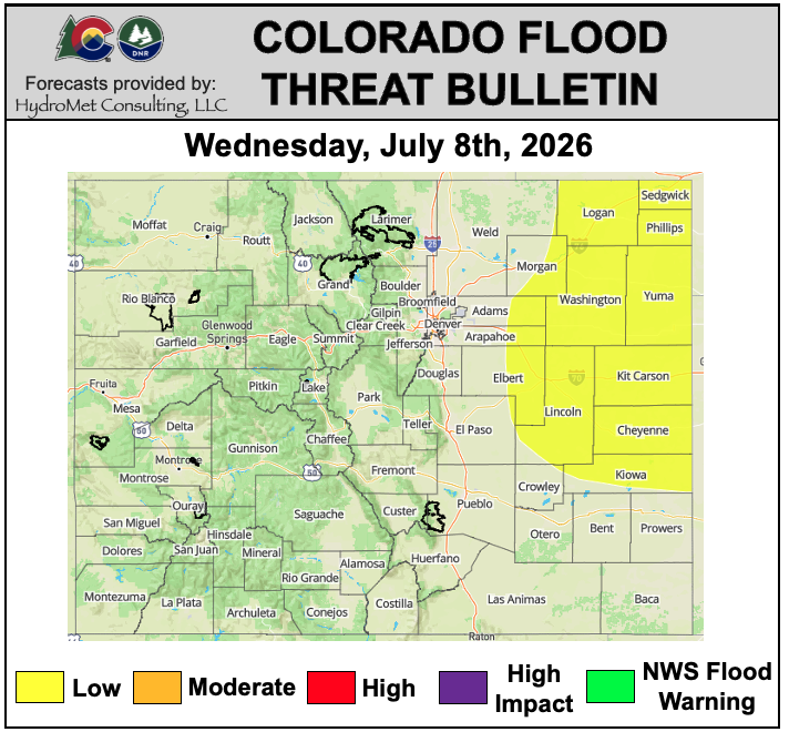 COFloodUpdates's tweet photo. #FTB: Afternoon/evening showers and thunderstorms statewide. Increased shear over the plains will provide a bit more storm intensity and organization than yesterday, with the potential for strong downbursts. A LOW #COfood threat has been issued.  #cowx 

See more details here: https://t.co/6jC5vGOFRR