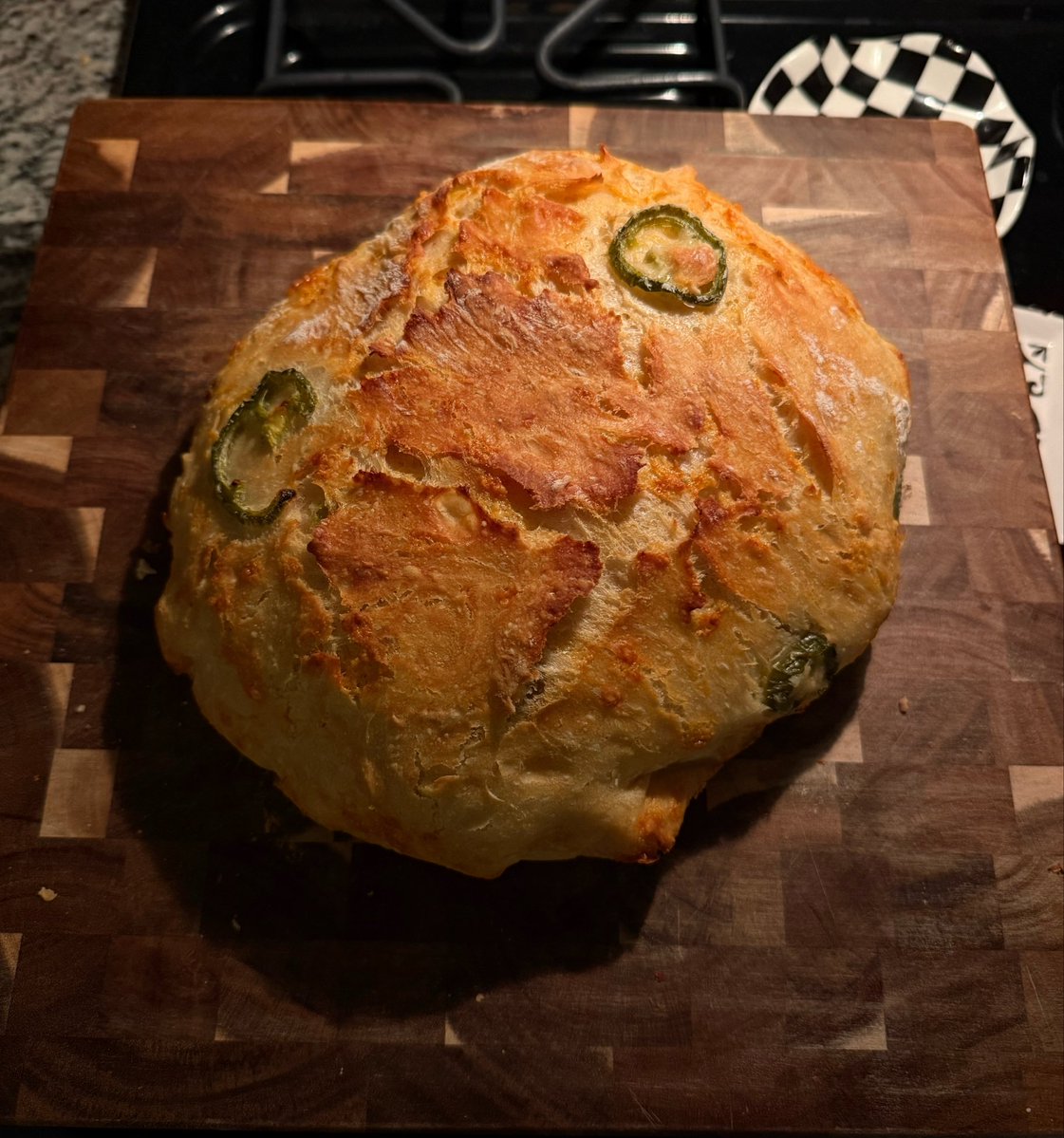 KaleiRenay's tweet photo. made jalapeno cheddar cheese bread last night. only my 2nd attempt at bread and it came out perfect 🥹 https://t.co/KHCDjNbhCb