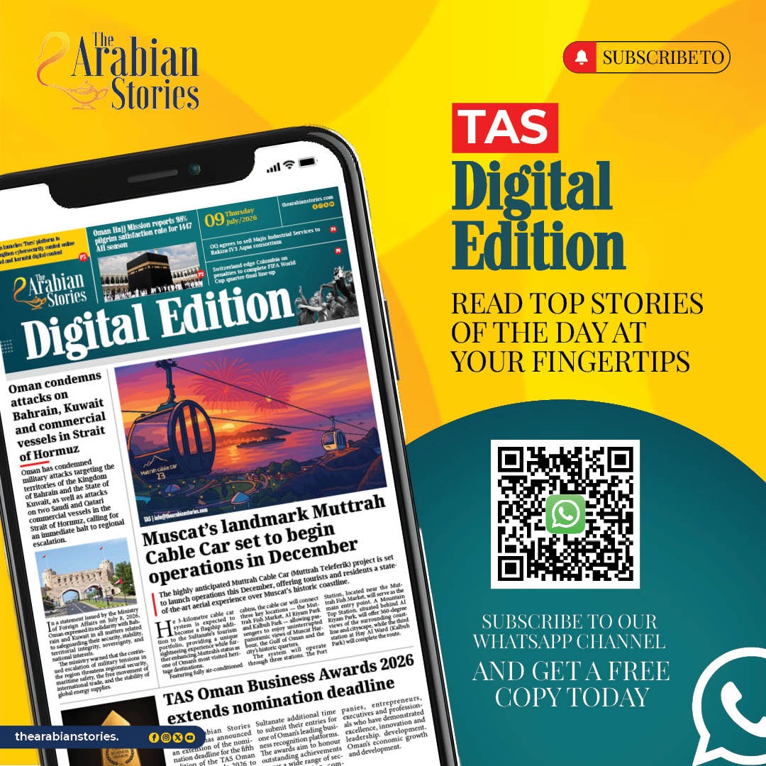 arabian_stories's tweet photo. Here’s the front page of today’s #TASDigitalEdition
What's making headlines today?
Muscat’s landmark Muttrah Cable Car set to begin operations in December
Subscribe to +968 95869586 to get a free copy today!
Read news and more on https://t.co/tZgnsRqDwB https://t.co/VdGTzrNSdh
