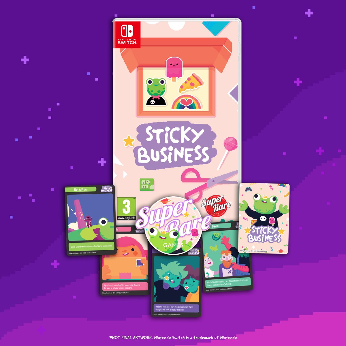 SuperRareGames's tweet photo. 24hrs until Sticky Business is here! 📦 

Mix &amp; match endless designs to create the perfect sticker sheets &amp; send out personalised orders to customers! ✨ https://t.co/QycMwAzFvv