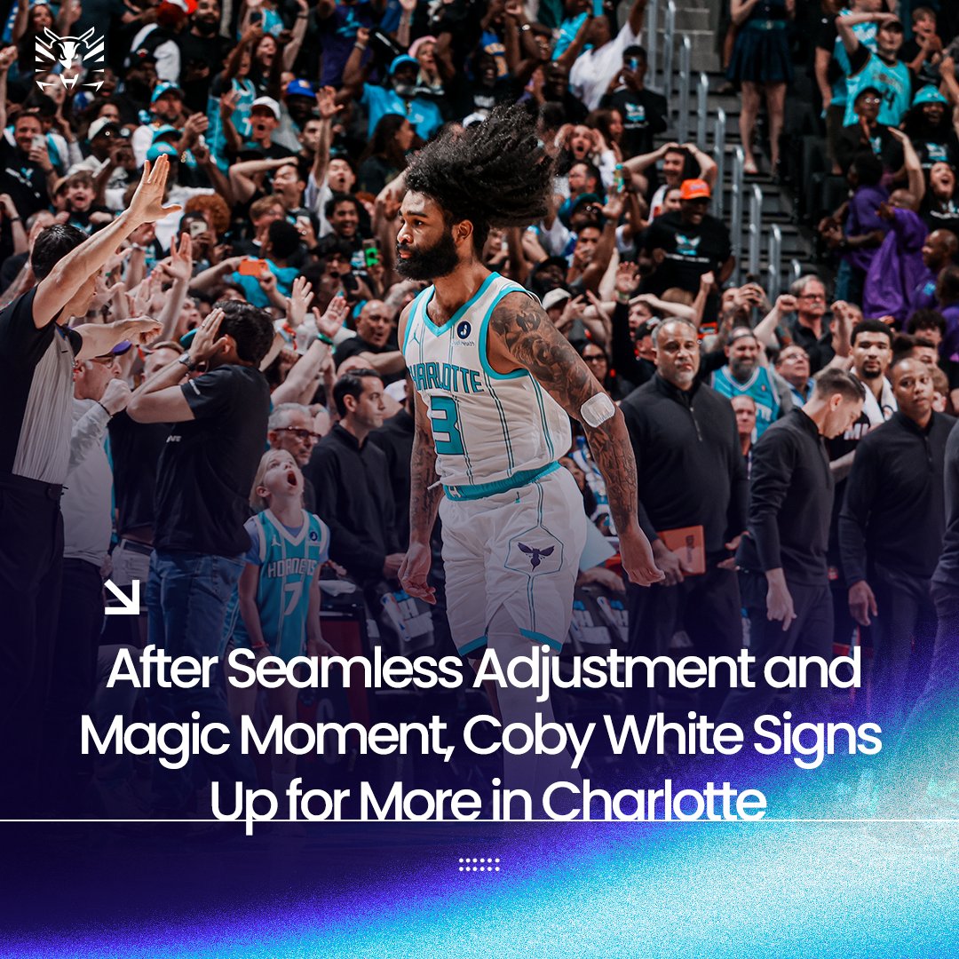 hornets's tweet photo. "He's a guy who has started, come off the bench, he's finished some games, he's not finished some games and he's never complained. He just tries to find a way to get better. The other thing – he's a hoops junkie."

@CobyWhite is back for more in Charlotte 📝 https://t.co/fC7BuevEPu