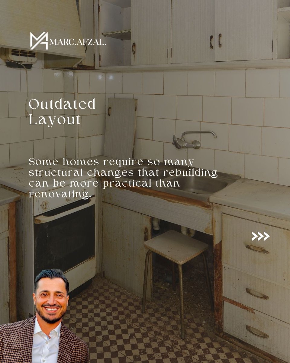 MarcAfzal_'s tweet photo. A house isn't always worth renovating. Structural issues, a small home on a large lot, an outdated layout, or high land value can make rebuilding the smarter choice. 

Have a tear down or off-market opportunity? DM me. https://t.co/5wzmvsu3az