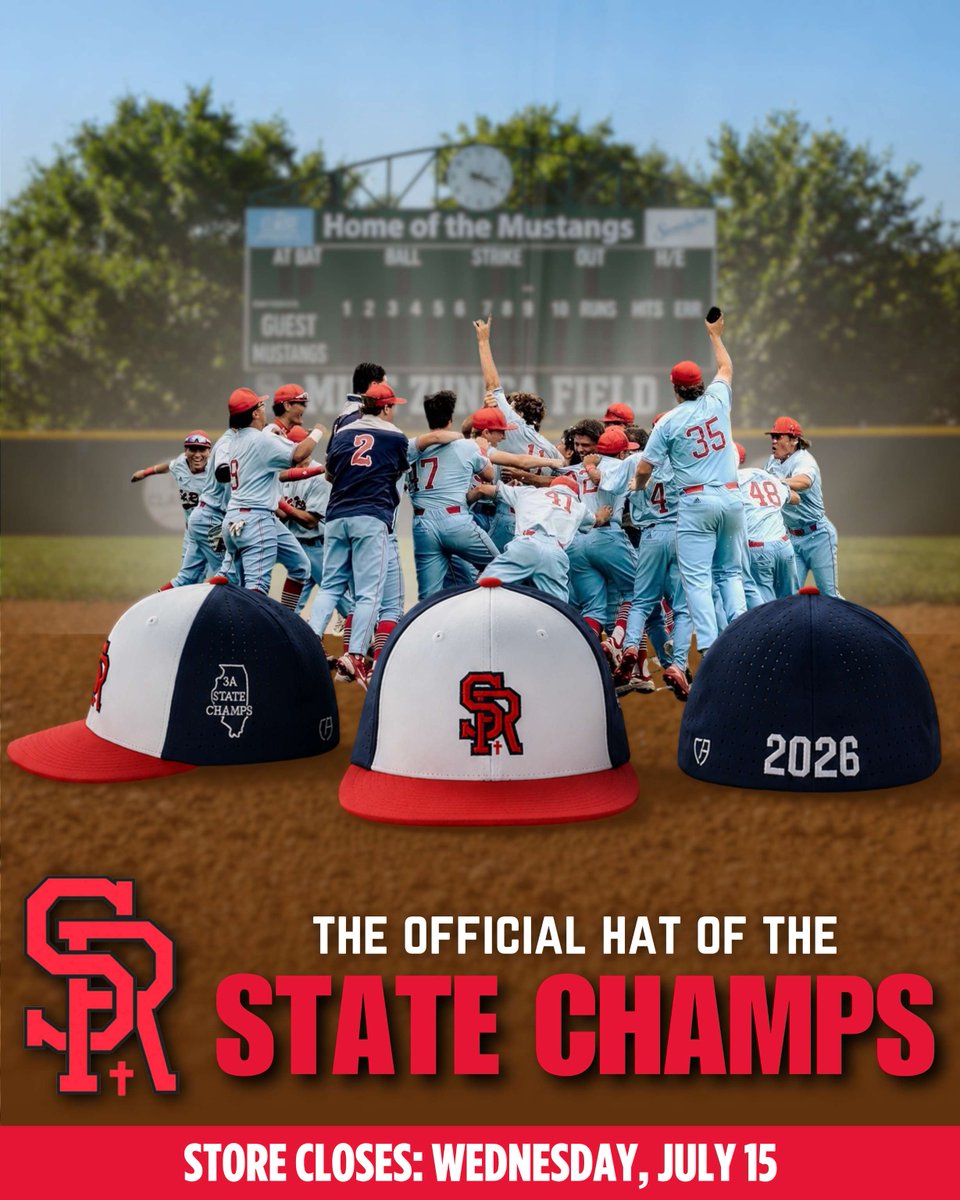 StRitaHS's tweet photo. 🚨ONLINE STORE CLOSES IN 1 WEEK!🚨
Purchase your official 2026 State Championship Hat today: https://t.co/AshnC0iOTM
Code to access online store: NV64M
#strita #stritaofcascia #SRBaseball https://t.co/d9Jtrlrjo7