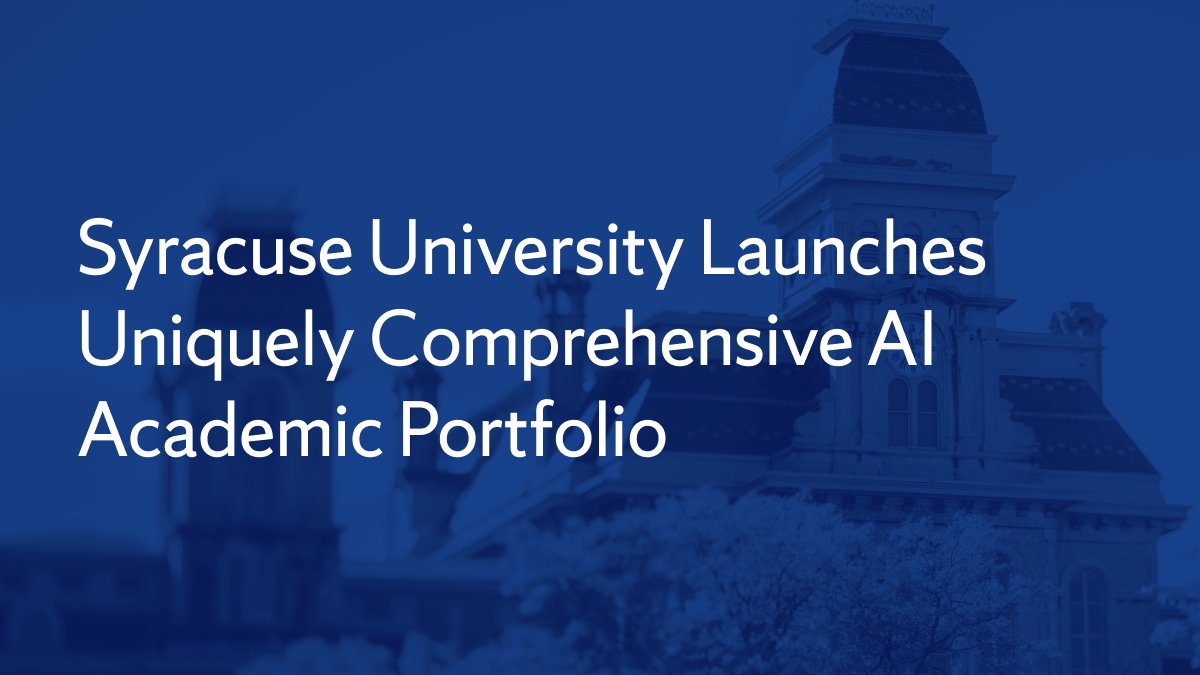 SyracuseU's tweet photo. Starting fall 2026, every #SyracuseU student will have a new way to explore AI, with new degrees, multiple minors and a student-led bootcamp. 

🍊 Learn more about AI at Syracuse: https://t.co/vKuL6GvK32 https://t.co/BCv3ez5IOR