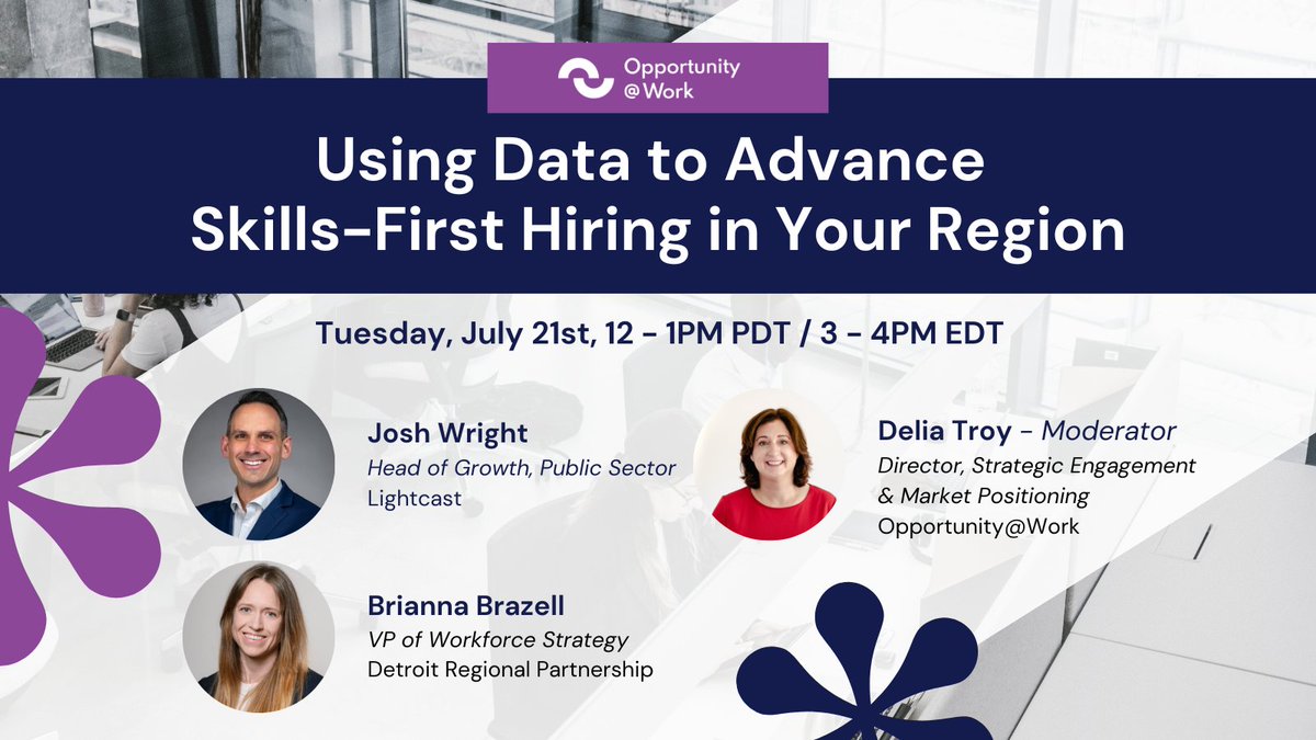 OpptyatWork's tweet photo. If you work in workforce development, economic development, or HR strategy, this is the hour that turns your data into a regional advantage.

Register here: https://t.co/9IRHdFlnV9

#TearThePaperCeiling #HireSTARs @LightcastData @detroitregional https://t.co/2nZggRhaLI