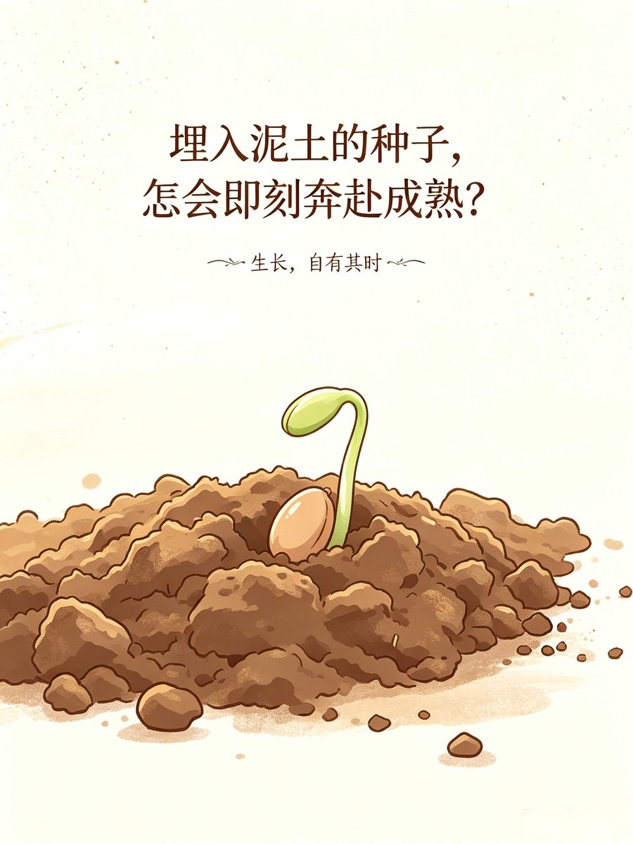 HDNCFLAP's tweet photo. 埋入泥土的种子，怎会即刻奔赴成熟？

一粒种子落土，从不会转瞬结出丰盈。

泥土收下种籽，成熟从非一朝之事。

 种下的种子，哪能不经风霜便熟透。 https://t.co/K5QtlDANYM