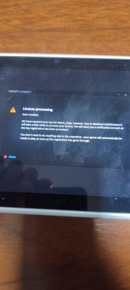 mnddv3's tweet photo. I just bought Watch Dogs 1 on Steam, but Ubisoft Connect is blocking me with a "License processing / database maintenance" error message (User: mnddv4). Is there an ongoing server outage or maintenance affecting game activations right now? Please help.
@UbisoftSupport https://t.co/RUMrTMb5su