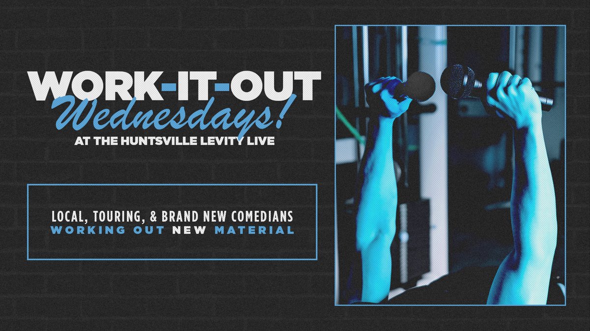 LevityLiveHSV's tweet photo. Tomorrow night!
Work It Out Wednesday is back. Catch local favorites, touring comics, and rising talent as they test out fresh material in an anything-can-happen show.
FREE admission.
#ComedyNight #StandUpComedy #WorkItOutWednesday #FreeShow https://t.co/Hn5KU7nSkH