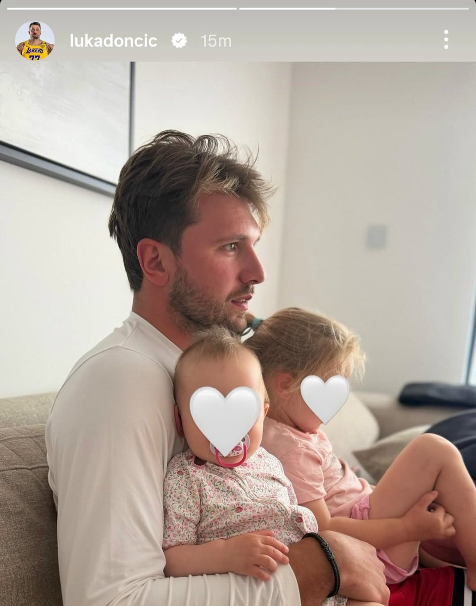 BronMuse's tweet photo. Luka Doncic via IG spending time with his daughters.

Girl Dad 🥹❤️ https://t.co/SilMw1gMSn