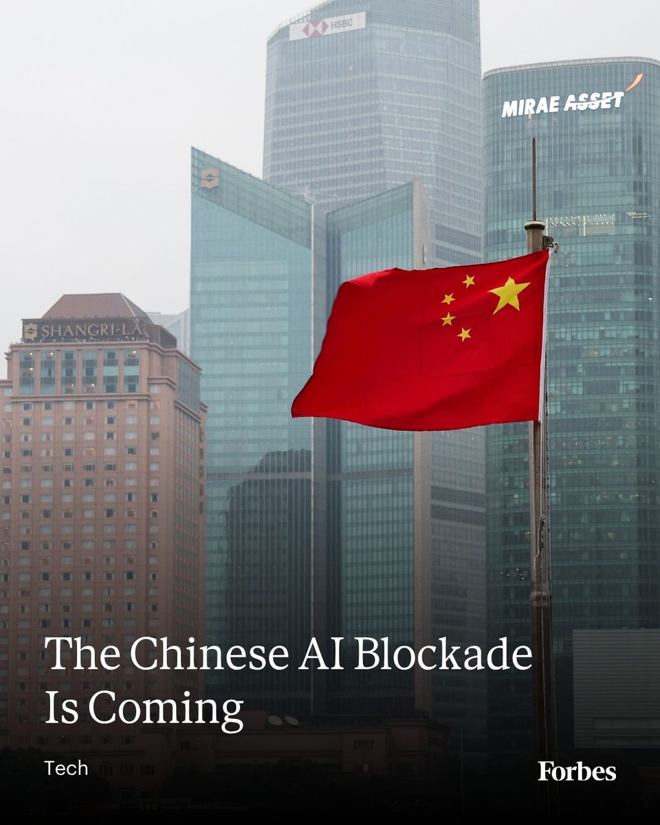 Forbes's tweet photo. Chinese authorities are in talks to potentially curb overseas access to the country’s leading AI models, many of which are open source. Learn more: https://t.co/o8ovgelih2 (Photo: JPix/NurPhoto via Getty Images) https://t.co/gVrojfh0Tu