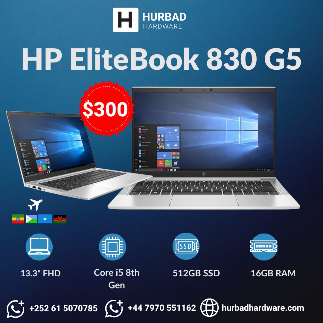 HP EliteBook 830 G5 13.3″ 1920×1080 FHD | Core i5-8th Gen – 512GB