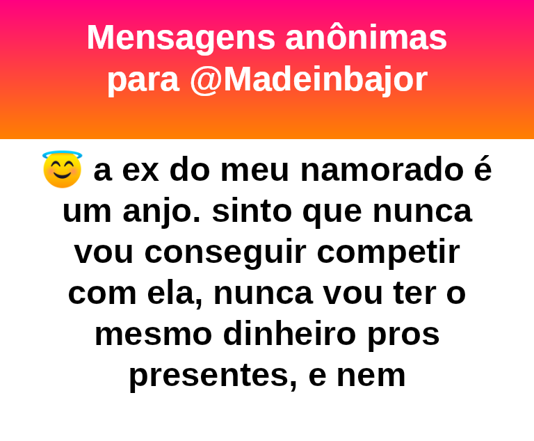 madeinbajor's tweet photo. 😇 Realmente é uma competição que só existe na sua cabeça.  #bajo42709 https://t.co/SisRHpr8Zy