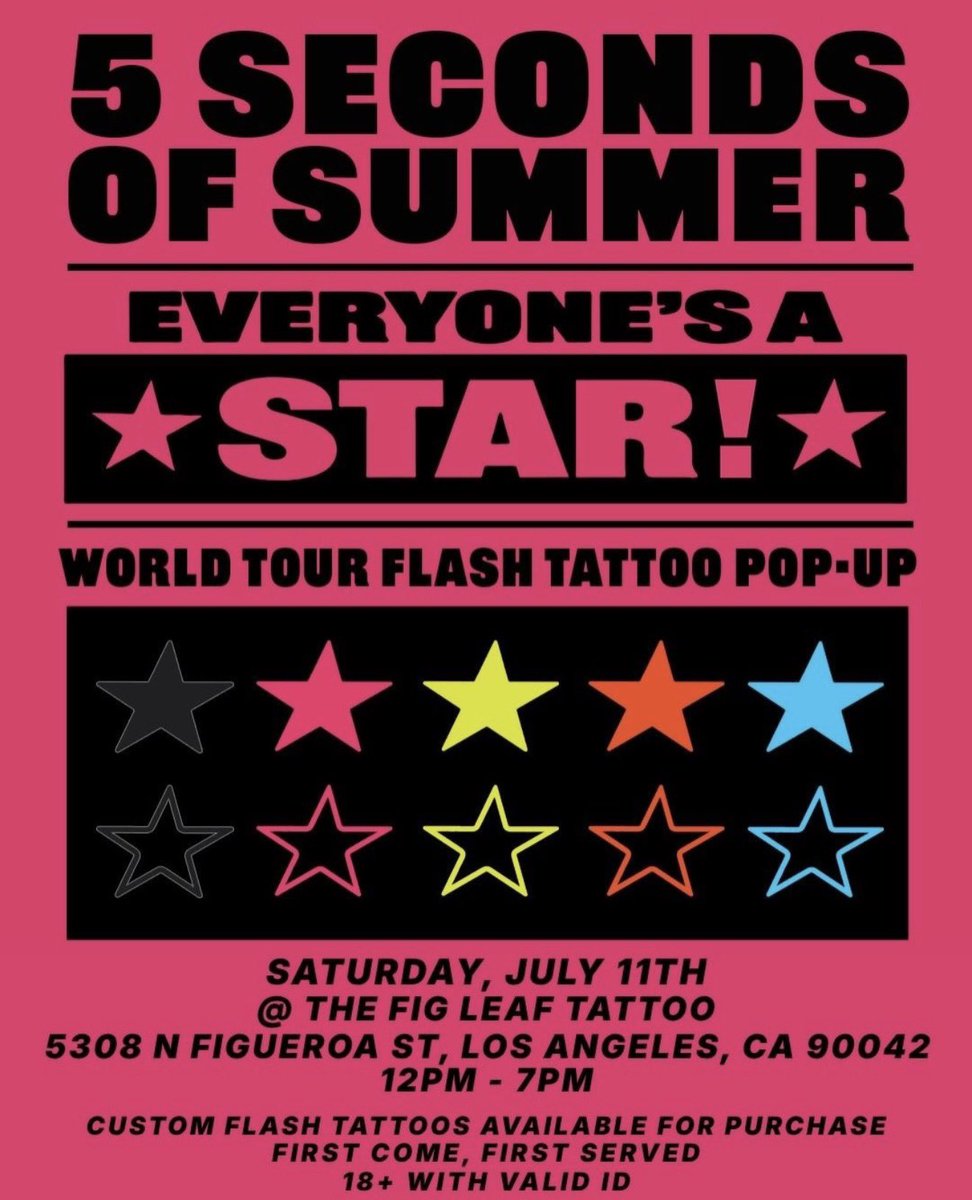 DigestEASTour's tweet photo. ⭐️ LOS ANGELES ⭐️
Some more info regarding the special flash tattoo pop up just dropped! 👇🏼
#LAIsaStar🎬
#EASLA⭐️ https://t.co/PHMbrwGbTz