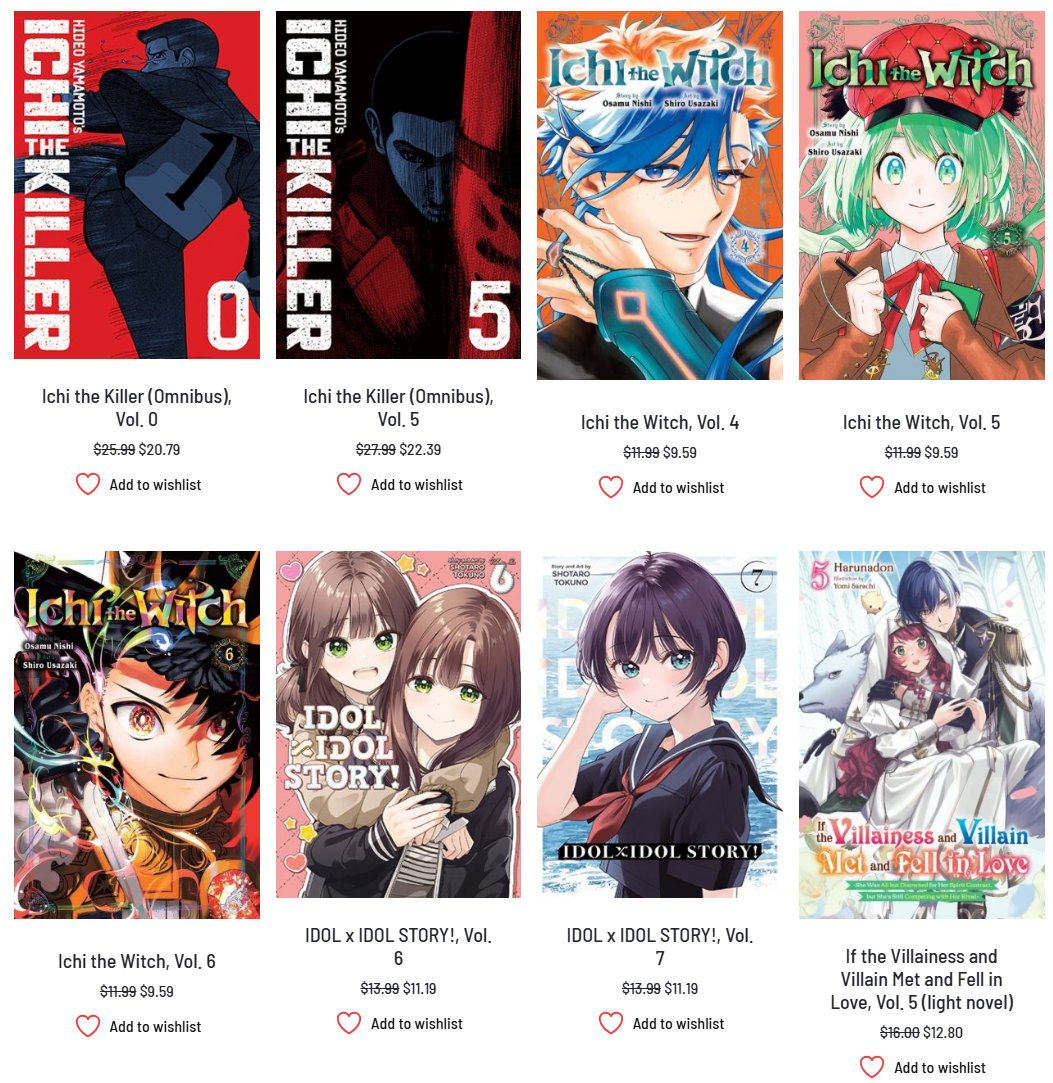 MerryMangaCo's tweet photo. Listed 764 upcoming titles in the past week, so we now have 1,542 manga and other books available for preorder!

That's 1,522 more than that one anti-consumer corporation, by the way..

Support a passionate, small business today by preordering with Merry Manga Company! https://t.co/4saznBtpXG