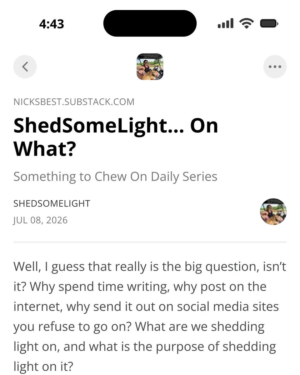 nbest18's tweet photo. Check out my latest post on substack where I post daily essays and poetry on the life we live https://t.co/Kt0PLz1OrE https://t.co/lasNuQUbUx