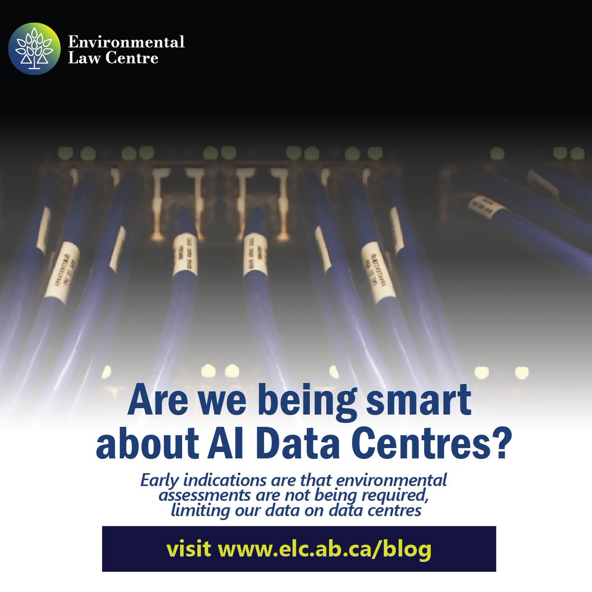 ELC_Alberta's tweet photo. AI data centres require significant amounts of water, electricity, and land.

How are these resources regulated, and are Alberta's existing laws equipped to manage growing demand? https://t.co/SlnRlv9c7B