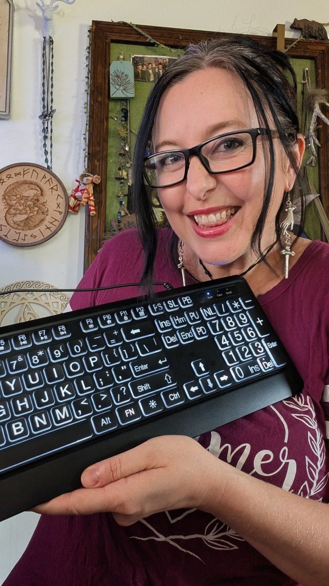 inkandbog's tweet photo. Look what just came in! Laugh with me!
My old lady eyes need the backlight and the larger font these days, but hey, in 2011, I was supposed to lose my sight entirely to meningitis, so I'm not complaining! #writingcommunity https://t.co/YB5uwGjdIx