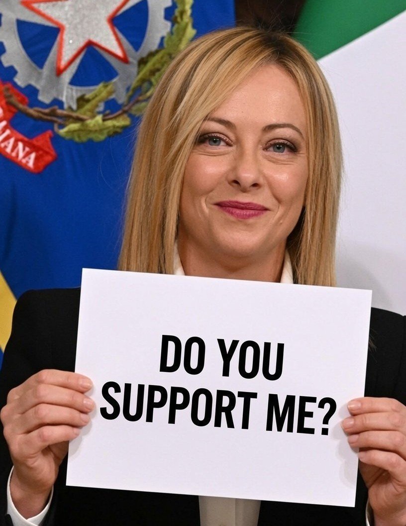MeLive007's tweet photo. How much do you support Italian PM Giorgia Meloni?

A) 0%
B) 50%
C) 100%
D) Never

Vote below. 👇 https://t.co/8HSXHkhJgQ
