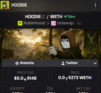 hoodie_token's tweet photo. $HOODIE has been updated on Dexscreener.

https://t.co/ToOIHspcUQ https://t.co/aSkUpOJmtJ