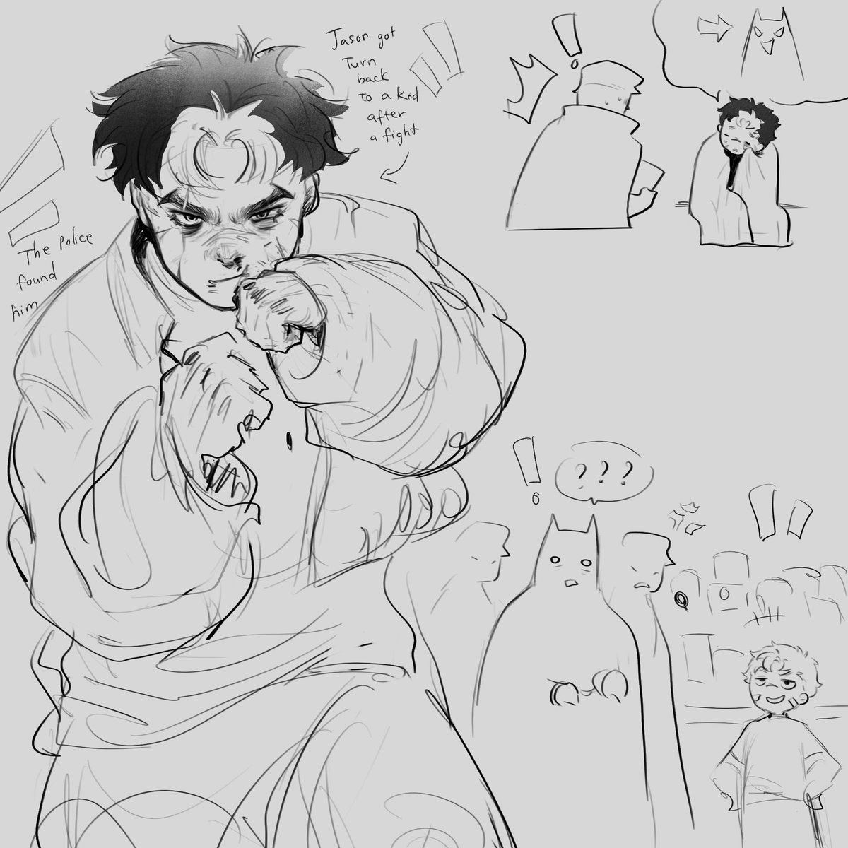 sally_7399's tweet photo. (Del later) 
I was thinking what if Jason got turn into a kid in his stage (all injured and scars), the cps gonna got a big fat case on their hand 😌 ( he also can just blame Bruce and make him deal with it 🗣️)
#Jasontodd https://t.co/CuFtYi0PSm