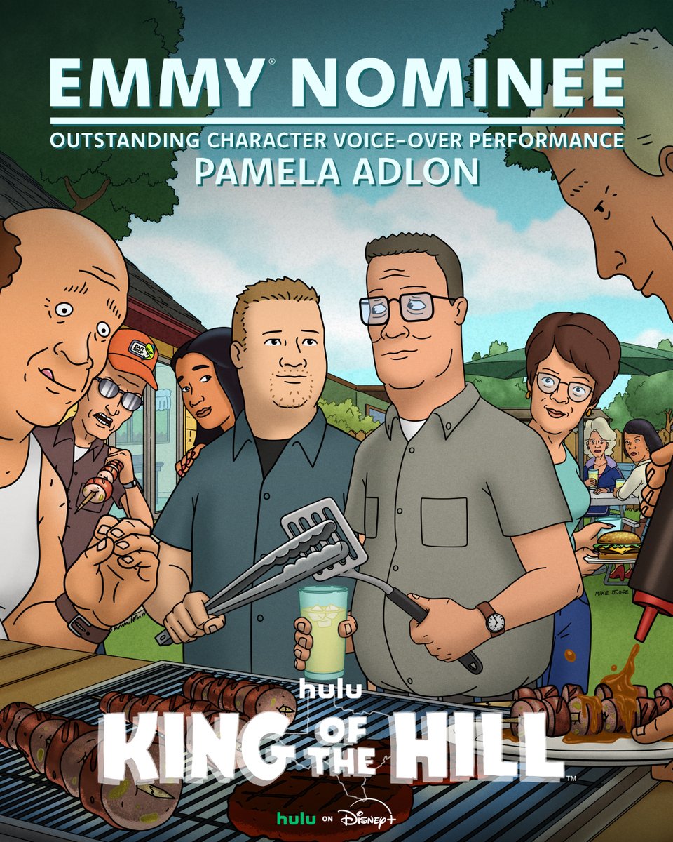 kingofthehill's tweet photo. Congratulations Pamela Adlon, Emmy nominee for Outstanding Character Voice-Over Performance! #KingOfTheHill #Emmys2026 https://t.co/rhEegloGEq