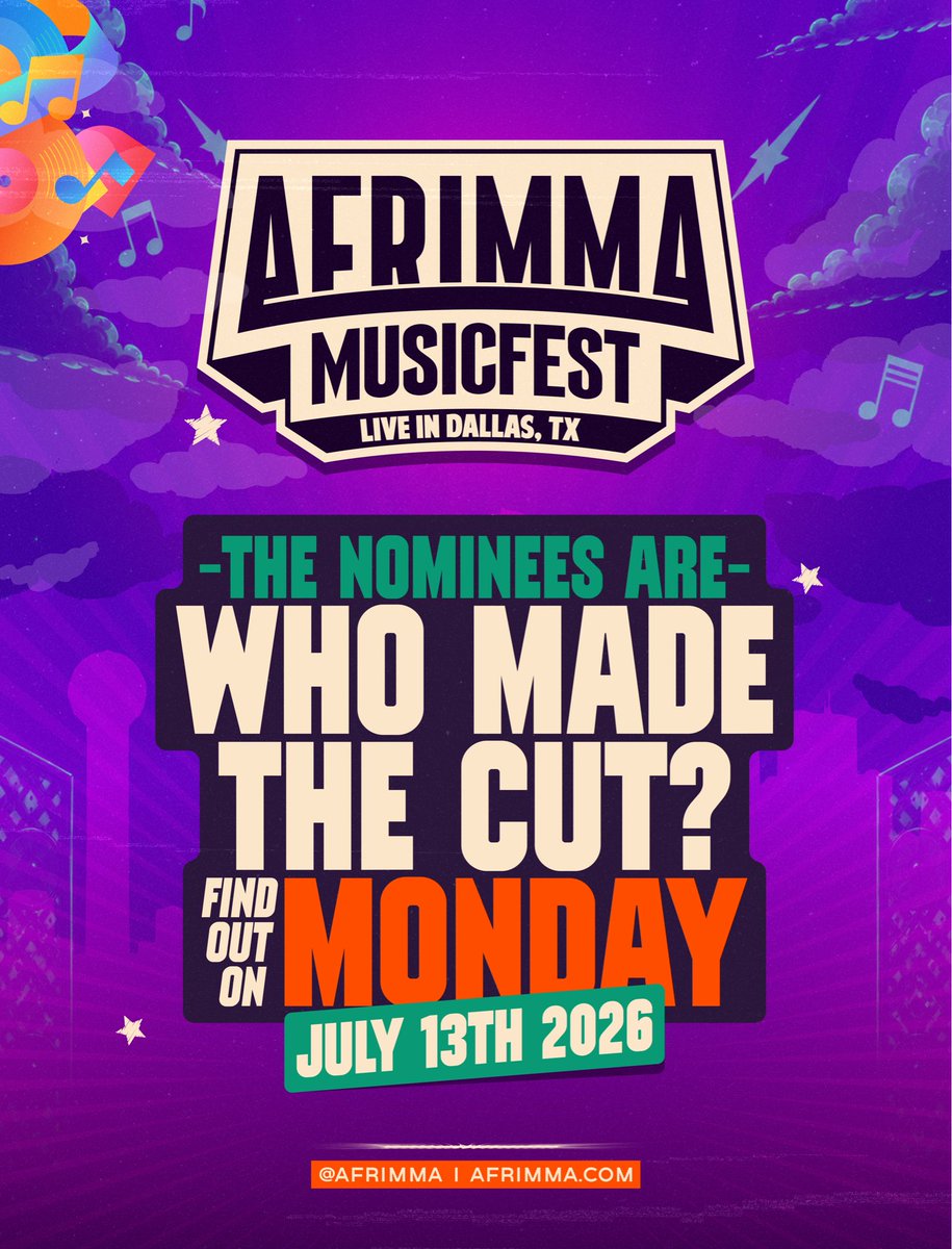 afrimma's tweet photo. 🚨 THE WAIT IS OVER! 🚨

Monday, July 13th is the day!

The official AFRIMMA 2026 Nominees List will be revealed, and GLOBAL VOTING BEGINS! 🌍🏆

Who’s making the list? Who will take home the coveted AFRIMMA trophy? The countdown starts now!

Get ready to rally behind your favs https://t.co/QznzKVSIEj