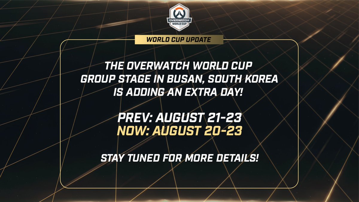 OW_Esports's tweet photo. #OWWC2026 UPDATE! 🚨 

New Group Stage Dates! 📅 https://t.co/i1SUXicG8n
