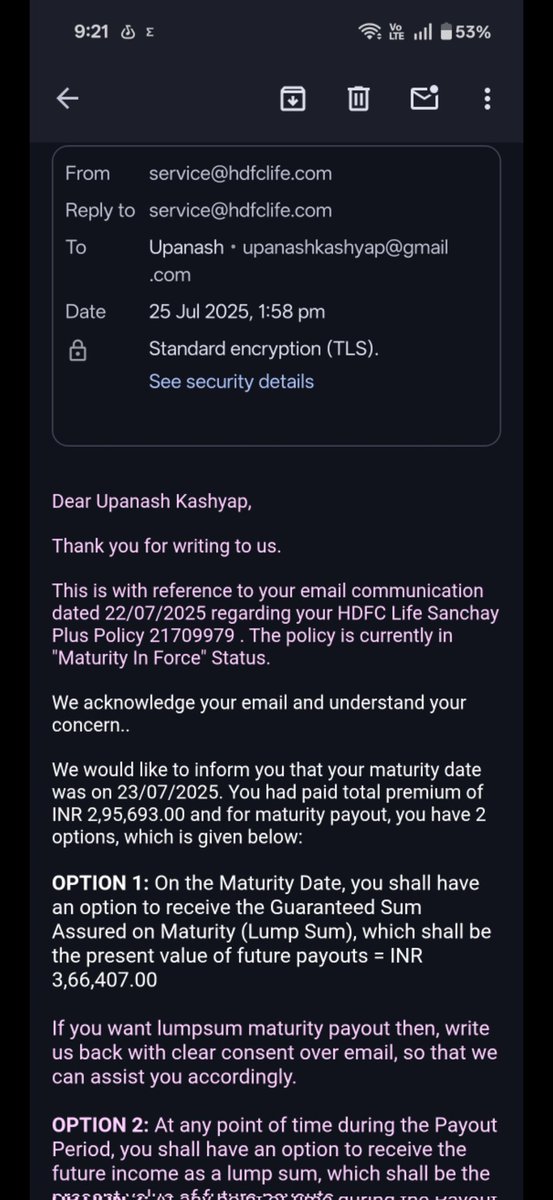 Upanash's tweet photo. @HDFCLIFE didn't receive the amount as per your commitment yet.stop lying and do the needful @FinMinIndia @LICIndiaForever @ETMONEY @HDFC_Bank https://t.co/6jQX0hxJtt