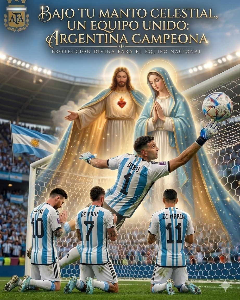 hellen_mikos's tweet photo. Padre Celestial, te pedimos que protejas a la selección Argentina de toda envidia, mala energía y negatividad.
Amén 🙏 https://t.co/qTDTfckLtS