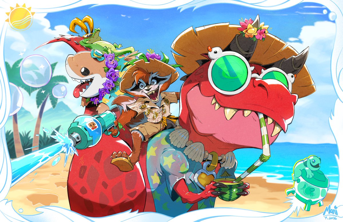 all_dat_mani's tweet photo. Summer Shenanigans with this bunch! 🐊🦖🦝🦈🫧🥤

My entry for @neo_jpeg 's Marvel Rivals Summer Fest contest!  #MarvelRivals #RivalsCreate #RivalsSummer https://t.co/rSt4vBfSAL