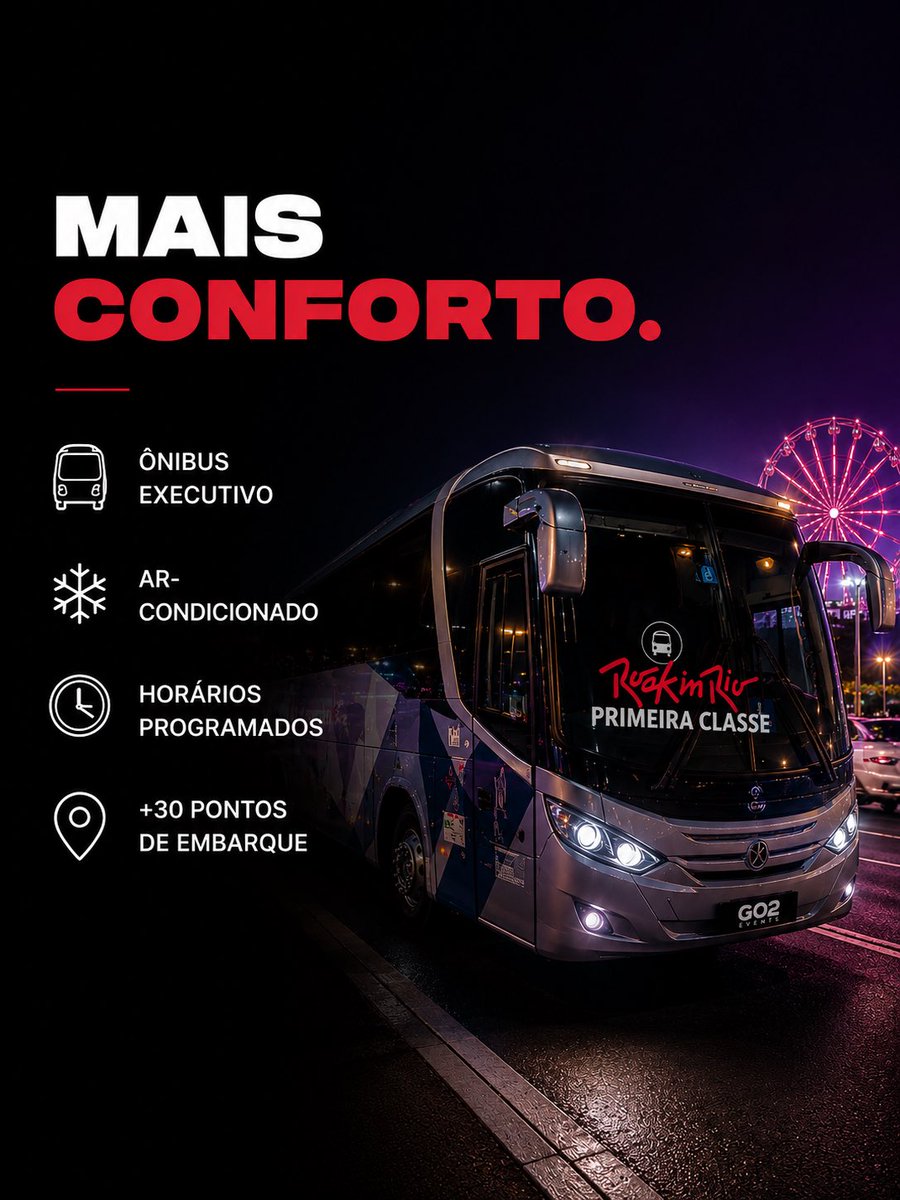 FooFighters_BR's tweet photo. Mais do que um transporte, você embarca em uma jornada pensada para quem quer viver cada momento do festival: ônibus executivos, Espaço Primeira Classe com atrações e serviços exclusivos e o grande diferencial de ser o único transporte com desembarque dentro da Cidade do Rock. https://t.co/OcmPvtpF2o